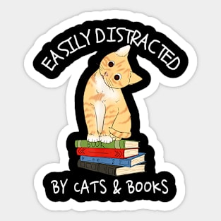 Cat & Book Love Sticker